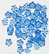 50 3x8mm Transparent Light Sapphire Cupped Flower Beads